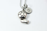 Silver Soccer Charm Neckalce, N3112