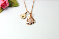 Rose Gold Fish Necklace, Mother's Day Necklace, Mother's Day Jewelry, Mother's Day Gift, Personalized Initial Necklace Gift, N3156