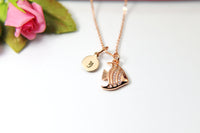 Rose Gold Fish Necklace, Mother's Day Necklace, Mother's Day Jewelry, Mother's Day Gift, Personalized Initial Necklace Gift, N3156