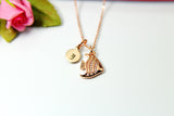 Rose Gold Fish Necklace, Mother's Day Necklace, Mother's Day Jewelry, Mother's Day Gift, Personalized Initial Necklace Gift, N3156