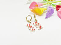 Gold Candy Charm Earrings, Huggie Hoop, Fun Earrings, Mother Day's Gift, N3170