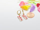 Gold Candy Charm Earrings, Huggie Hoop, Fun Earrings, Mother Day's Gift, N3170