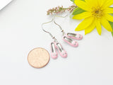 Gold Pink Shoe Charm Earrings, Granddaughter Earrings, Birthday Gift, N3171
