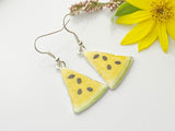 Silver Yellow Watermelon Charm Earrings, Summer Earrings, Birthday Gift, N2099G