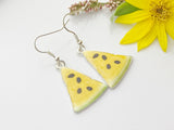 Silver Yellow Watermelon Charm Earrings, Summer Earrings, Birthday Gift, N2099G