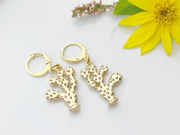 Gold Cactus Earrings, Real 16K Gold Plated Cactus Earrings, N3177