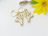 Gold Cactus Earrings, Real 16K Gold Plated Cactus Earrings, N3177