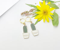 Gold Green Cactus Earrings, Mother's Day Earrings, N3182