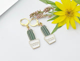 Gold Green Cactus Earrings, Mother's Day Earrings, N3182