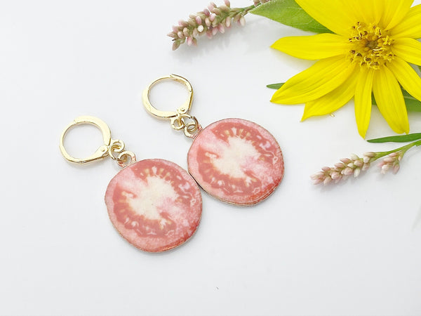 Gold Tomato Earrings, Gardener Earrings, N3186