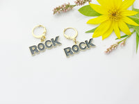 Gold Black Rock Earrings, Sister Earrings, N3192