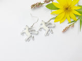 White Unicorn Earrings, N3196