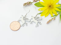 White Unicorn Earrings, N3196