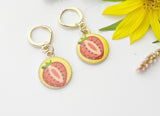 Gold Red Strawberry Earrings, Sister Earrings, N3202