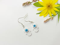 Silver Blue Evil Eye Earrings, N3203