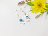 Silver Blue Evil Eye Earrings, N3203