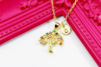 Gold Tree Necklace Gift, Mom Necklace Gift, Mother Day's Necklace Gift, Mom Gift, Grandma Gift, Personalized Initial Necklace, N3228