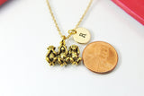 Wise Necklace Gifts, Gold Three Wise Monkeys Necklace, No Evil Wise Monkey, Personalized Gifts, N479A