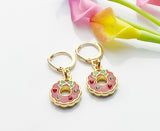 Gold Wreath Earrings, Red Green Wreath Flower Jewelry, N3256