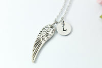 Silver Angel Wing Charm Necklace