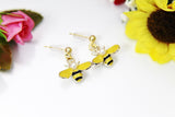 Gold Queen Bee Stud Earrings, Yellow Black Bee, Mother's Day Gift, Mother Earrings, Mother Daughter Gift, Gardener Gift, N3279