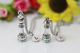 Girlfriend Boyfriend Gift, Silver King Queen Chess Piece Necklace, Best Friends Gift, Valentine Gift, Personalized Initial Necklace, N3290