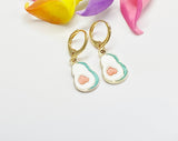 Best Friends Earrings, Gold Avocado Heart Earrings, Cute Avocado Charm Earrings,  N3140