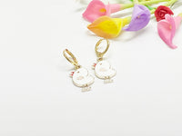 Farmer Earrings, Cute White Chicken Earrings, Chick Lover Gift, Chicken Hen Gifts, Perfect Gift For Pet Lovers, Granddaughter Gift,  N3144