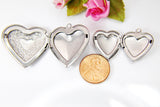 Stainless Steel Heart Locket Necklace, Personalized Initial Charm