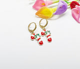 Gold Candy Cane Christmas Earrings, Holiday Sweet Jewelry