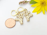 Gold Cactus Earrings, Real 16K Gold Plated Cactus Earrings, N3177