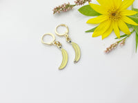 Gold Yellow Banana Earrings, Foodie Earrings, N3191