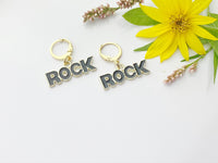 Gold Black Rock Earrings, Sister Earrings, N3192