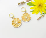 Gold Lemon Slice Earrings, Lemon Earrings, N3200
