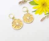 Gold Lemon Slice Earrings, Lemon Earrings, N3200