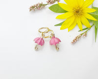 Gold Pink Umbrella Earrings, Soul Sister Earrings, N3201