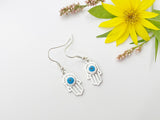 Silver Blue Evil Eye Earrings, N3203