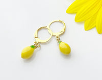 Gold Yellow Lemon Earrings, N3220