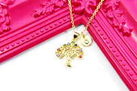 Gold Tree Necklace Gift, Mom Necklace Gift, Mother Day's Necklace Gift, Mom Gift, Grandma Gift, Personalized Initial Necklace, N3228