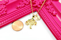 Gold Tree Necklace Gift, Mom Necklace Gift, Mother Day's Necklace Gift, Mom Gift, Grandma Gift, Personalized Initial Necklace, N3228
