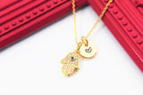 Gold Blue Evil Eye Necklace Gift, Mom Necklace Gift, Mother Day's Necklace Gift, Mom Gift, Grandma Gift, Personalized Initial Necklace N3232