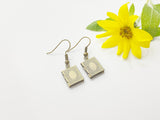 Bronze Book Locket Earrings, Tiny Dangle Earrings