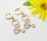 Gold Stethoscope Earrings, Enamel Medical Jewelry