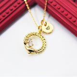 Gold Dolphin Necklace, Bridesmaid Gift, Bridesmaid Proposal, Bridal Jewelry, Wedding Gift, Maid of Honor, Helping Hand, N3325