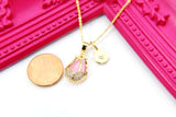 Gold Pink Tulip Flower Necklace, Mothers Day Gifts For Mom, Best gift for Nana, Grandmother, Aunt, Sister, Ninang, Appreciation,  N3327