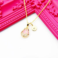 Gold Pink Tulip Flower Necklace, Mothers Day Gifts For Mom, Best gift for Nana, Grandmother, Aunt, Sister, Ninang, Appreciation,  N3327