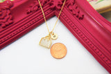 Best Mother Day's Gift, Thank You Gift, Appreciation Gift, Gold Purse Necklace, Natural Chalcedony Pendants, N3328