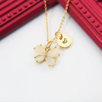 Best Mother Day's Gift, Thank You Gift, Appreciation Gift, Personalized Gifts, Gold Butterfly Necklace, Natural Chalcedony Pendants, N3329