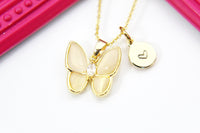 Best Mother Day's Gift for Mom, Grandmother, Great Grandma, Aunt, Thank You, Appreciation, Personalized, Gold Butterfly Necklace, N3334