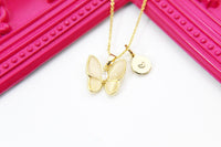 Best Mother Day's Gift for Mom, Grandmother, Great Grandma, Aunt, Thank You, Appreciation, Personalized, Gold Butterfly Necklace, N3334